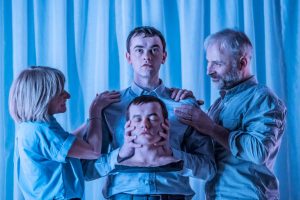 Jane Horrocks, Bian Vernel & Mark Bonnar in Instructions For Correct Assembly at Royal Court Theatre London