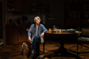 Production shot of Maggie Smith in A German Life at The Bridge Theatre