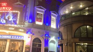Photo of Playhouse Theatre London exterior showing close proximity to tube station