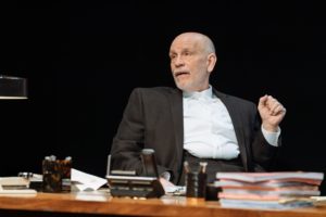Production photo of John Malkovich in David Mamet's Bitter Wheat at the Garrick Theatre in London