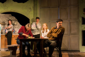 Production shot from the end of history at the Royal Court Theatre in London