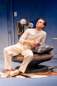 Production shot of Andrew Scott in Present Laughter at The Old Vic, London
