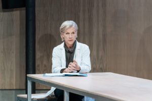 Production photo of Juliet Stevenson in The Doctor at the Almeida Theatre London