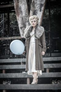 production photo of Frances Mayli McCann in Evita at Open Air Theatre 