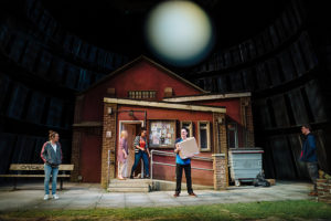 Production photo of the cast in Lorca's Blood Wedding retold by Barney Norris at Salisbury Playhouse