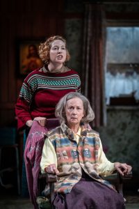 Production photo of The BEauty Queen Of Leenane at The Minerva Thetare Chichester showng Orla Fitzgerald and Ingrid Craigie