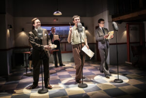 Production photo from Spike by Ian Hislop and nick Newman at The Watermill Theatre in Newbury UK
