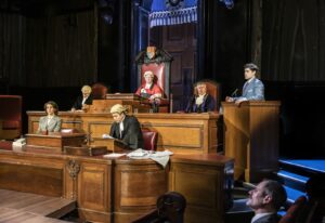 Courtroom scene from play Witness For The Prosecution at County Hall